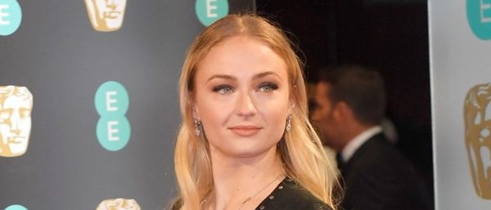 Sophie Turner arrives for the British Academy of Film and Television Awards (BAFTA) at the Royal Albert Hall in London