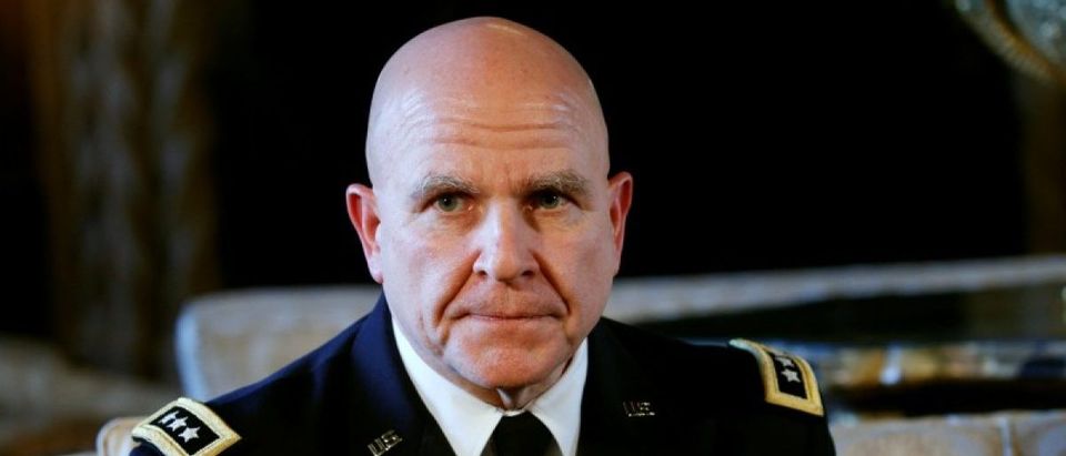 Newly named National Security Adviser Army Lt. Gen. H.R. McMaster listens as U.S. President Donald Trump makes the announcement at his Mar-a-Lago estate in Palm Beach, Florida U.S. February 20, 2017. REUTERS/Kevin Lamarque