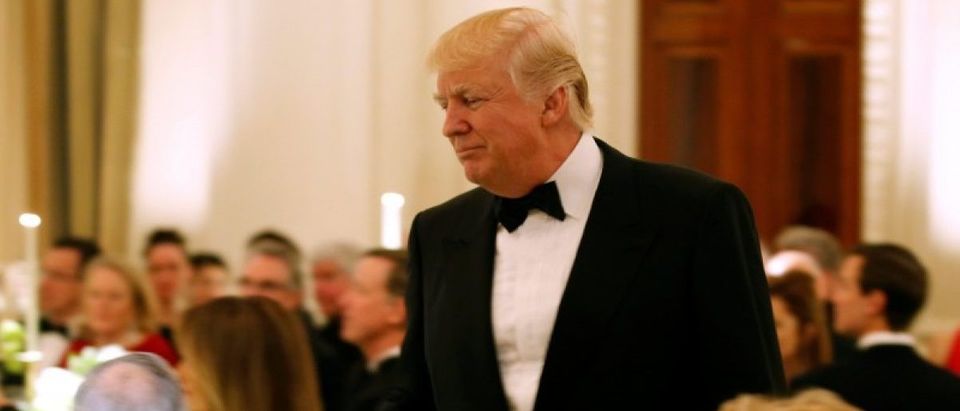 U.S. President Donald Trump walks after speaking during the Governor's Dinner in the State Dining Room at the White House in Washington, U.S., February 26, 2017. REUTERS/Joshua Roberts