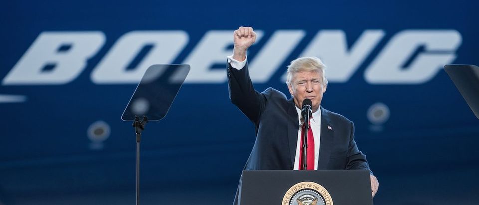 Donald Trump Visits S. Carolina Boeing Plant For Debut Of 787-10 Dreamliner