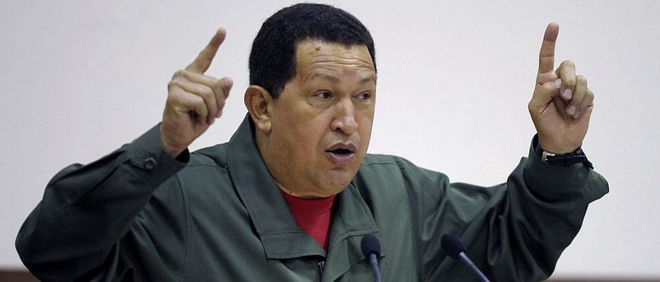 Venezuelan President Hugo Chavez gestures as he delivers a speech during the Bolivarian Alliance for the Americas (ALBA) Summit in Havana, on December 12, 2009. Chavez met Saturday Cuban President Raul Castro, with whom he signed agreements worth millions. OMAR TORRES/AFP/Getty Images