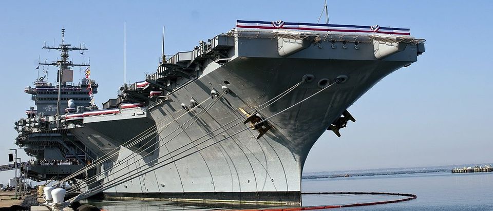 The USS Enterprise prior to the Inactivation Ceremony at Naval Station Norfolk, Virginia, December 1, 2012. The Enterprise, which was christened in 1960, is the first nuclear-powered aircraft carrier to be decommissioned. REUTERS/Rich-Joseph Facun