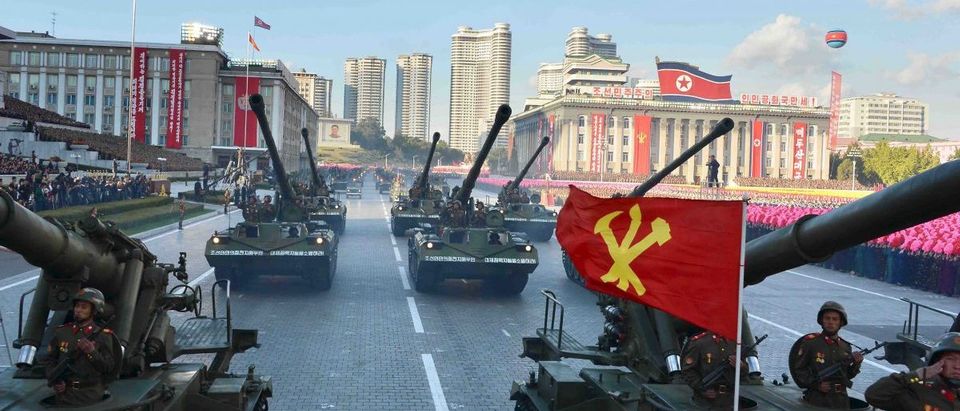 North Korean military participate in the celebration of the 70th anniversary of the founding of the ruling Workers' Party of Korea, in this undated photo released by North Korea's Korean Central News Agency (KCNA) in Pyongyang on October 12, 2015. Isolated North Korea marked the 70th anniversary of its ruling Workers' Party on Saturday with a massive military parade overseen by leader Kim Jong Un, who said his country was ready to fight any war waged by the United States. REUTERS/KCNA