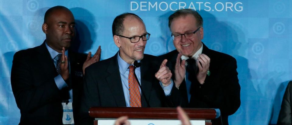 Tom Perez addresses the audience after being elected Democratic National Chair during the Democratic National Committee winter meeting in Atlanta, Georgia. February 25, 2017. REUTERS/Chris Berry