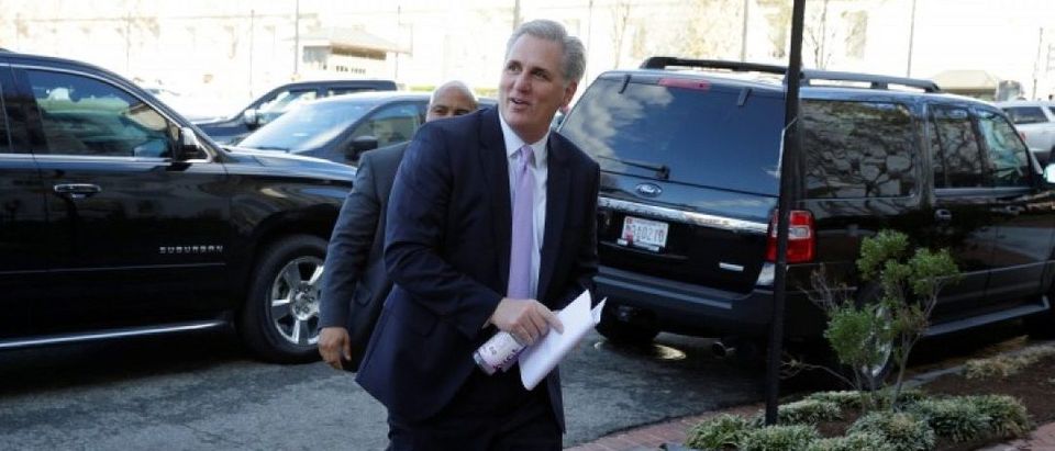 House Majority Leader Kevin McCarthy (R-CA) arrives for a closed Republican party conference at the Republican National Committee in Washington, U.S., March 8, 2017. REUTERS/Joshua Roberts