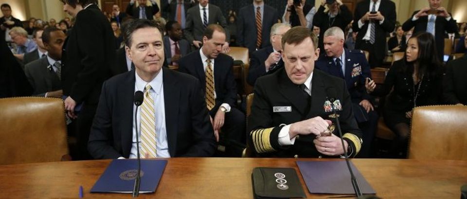 FBI Director Comey and NSA Director Rogers House attend Intelligence Committee hearing in Washington