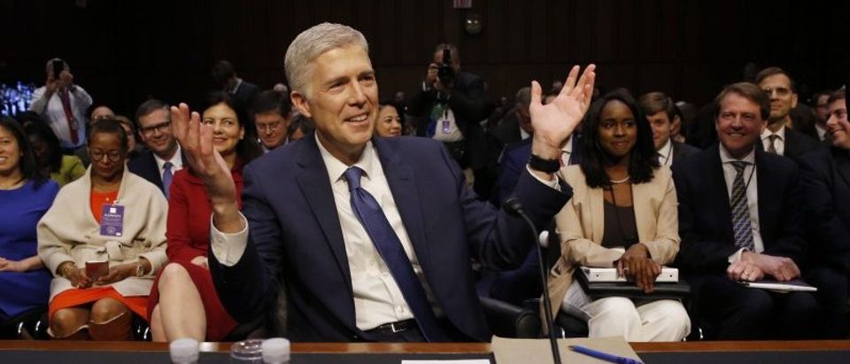 Supreme Court nominee judge Gorsuch arrives for his Senate Judiciary Committee confirmation hearing in Washington