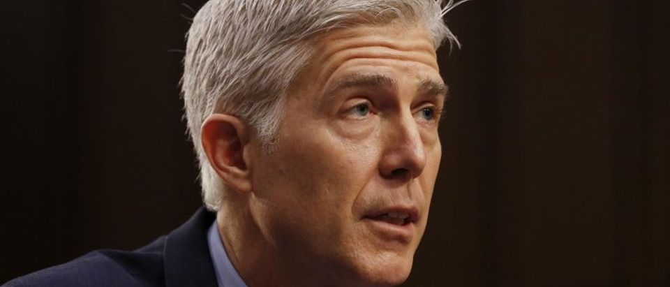 Supreme Court nominee judge Gorsuch testifies before Senate Judiciary Committee confirmation hearing on Capitol Hill in Washington
