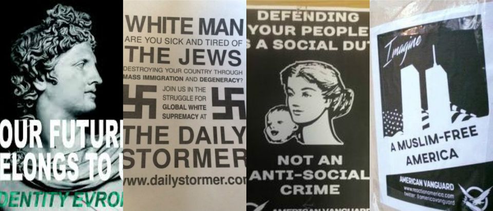 collage of racist posters from the Anti-Defamation League