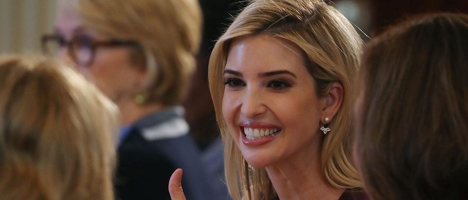 Ivanka Trump attends at a luncheon she was hosting to mark International Women's Day in the State Dining Room at the White House March 8, 2017 in Washington, DC. Mark Wilson/Getty Images.