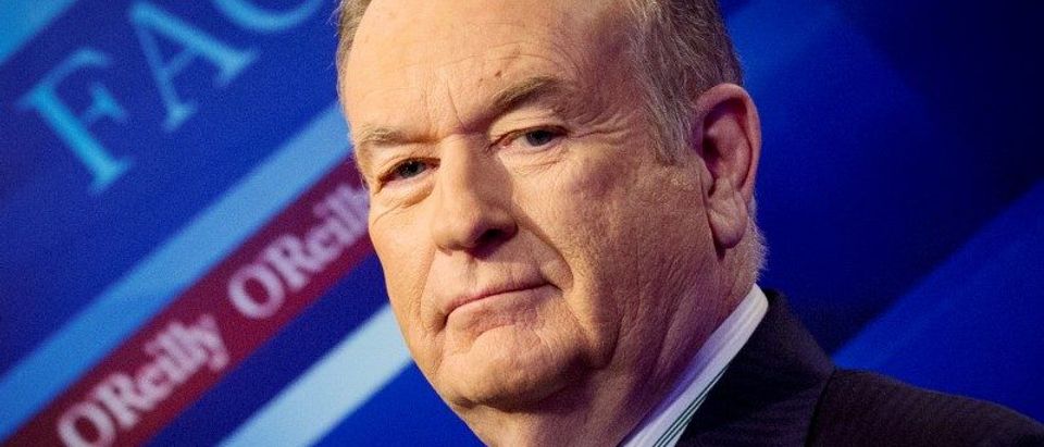 FILE PHOTO - Fox News Channel host Bill O'Reilly poses on the set of his show "The O'Reilly Factor" in New York