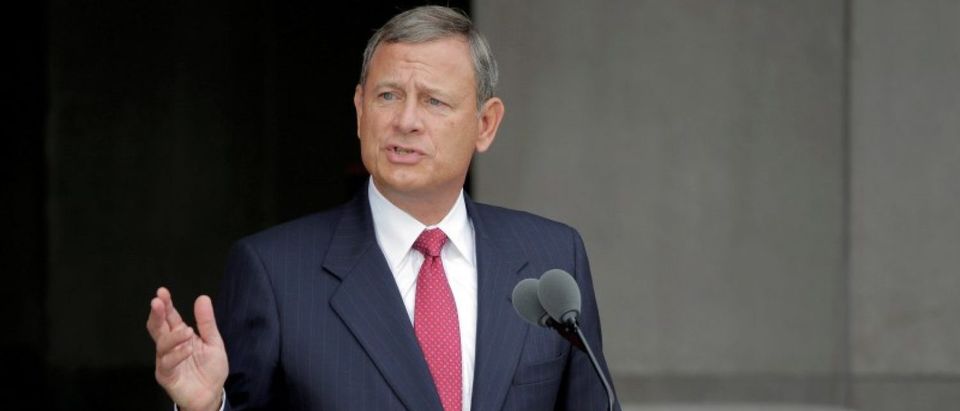 FILE PHOTO: U.S. Supreme Court Chief Justice John Roberts speaks at the dedication of the Smithsonian's National Museum of African American History and Culture