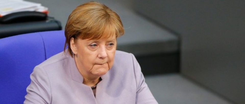 German Chancellor Angela Merkel attends a lower house of parliament Bundestag session in Berlin, Germany, April 27, 2017. REUTERS/Hannibal Hanschke