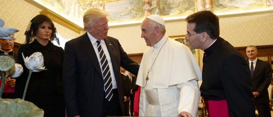 U.S. President Donald Trump and first lady Melania meet Pope Francis during a private audience at the Vatican