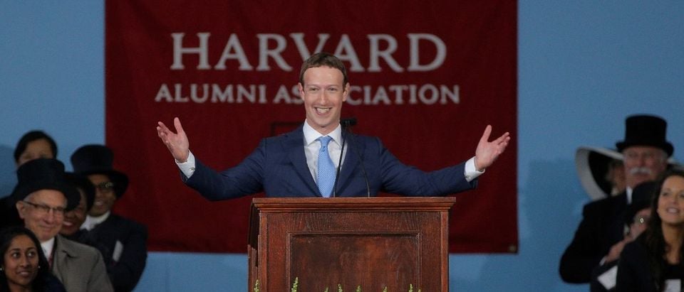 Facebook founder Mark Zuckerberg speaks during the Alumni Exercises following the 366th Commencement Exercises at Harvard University in Cambridge, Massachusetts, U.S., May 25, 2017. REUTERS/Brian Snyder