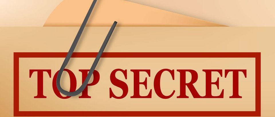 Top secret folder file with slight grunge. Vector. (Shutterstock/ecco)