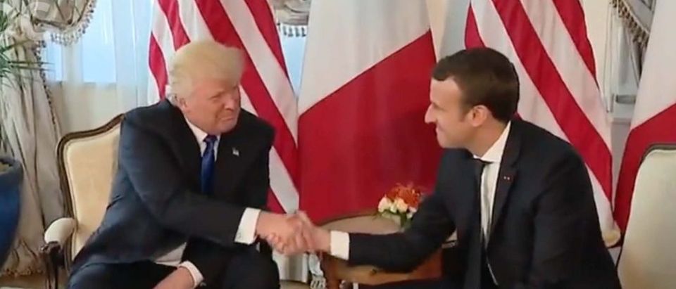 Donald Trump and Emmanuel Macron (Photo: Screenshot)