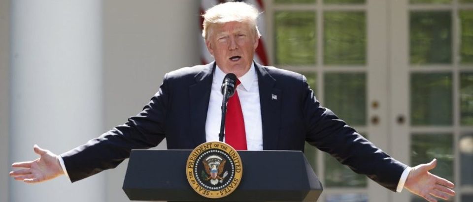 U.S. President Trump announces decision to withdraw from Paris Climate Agreement in the White House Rose Garden in Washington