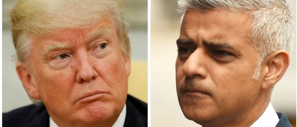 A combination photo shows U.S. President Donald Trump and Mayor of London Sadiq Khan