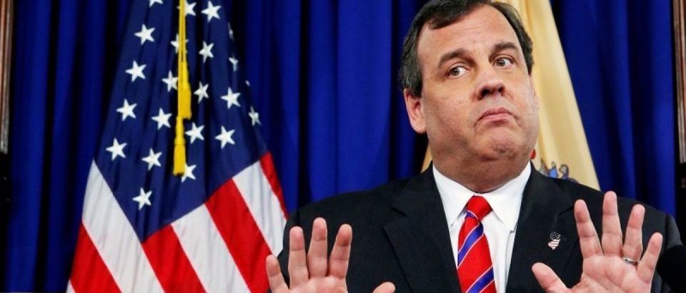 FILE PHOTO: New Jersey Governor Christie reacts to a question during a news conference in Trenton