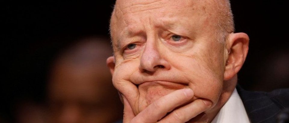 Former Director of National Intelligence James Clapper testifies about potential Russian interference in the presidential election before the Senate Judiciary Committee on Capitol Hill