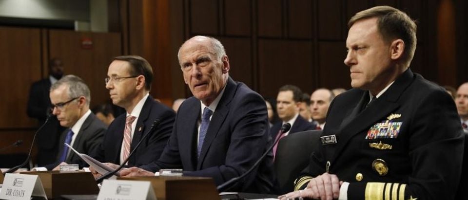 DNI Coats testifies with other U.S. Intelligence chiefs at a Senate Intelligence Committee hearing on the Foreign Intelligence Surveillance Act in Washington