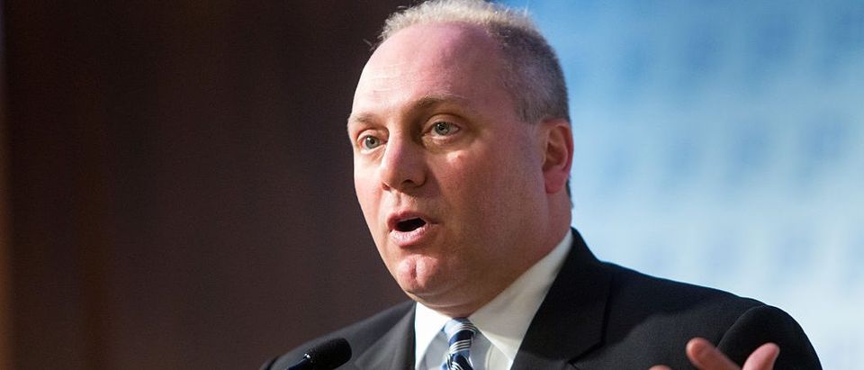WASHINGTON, DC - JUNE 22: House Majority Whip Steve Scalise (R-LA) discusses the release of the House Republican plank on health care reform at The American Enterprise Institute for Public Policy Research on June 22, 2016 in Washington, DC. (Photo by Allison Shelley/Getty Images)