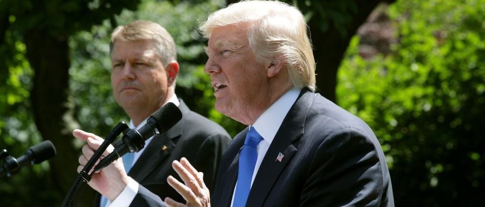 President Trump Holds News Conference With President Of Romania Klaus Iohannis