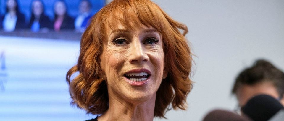 Comedian Kathy Griffin speaks at a news conference in Woodland Hills, Los Angeles, California, U.S., June 2, 2017. REUTERS/Ringo Chiu