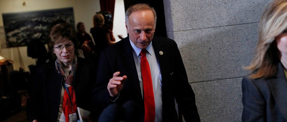 Rep. Steve King (R-IA) arrives for a meeting about the American Health Care Act on Capitol Hill in Washington