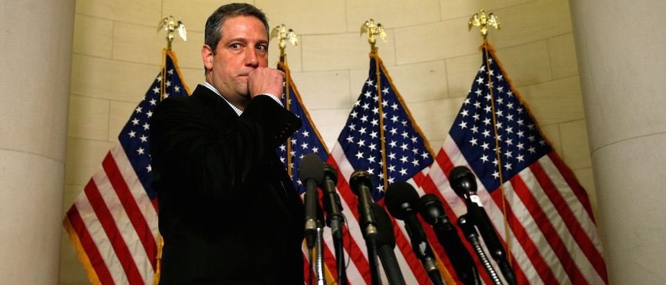 U.S. Representative Tim Ryan (D-OH) arrives to speak to reporters after losing his challenge to House Democratic Leader Nancy Pelosi in the House Democratic leadership election on Capitol Hill in Washington, November 30, 2016. REUTERS/Kevin Lamarque