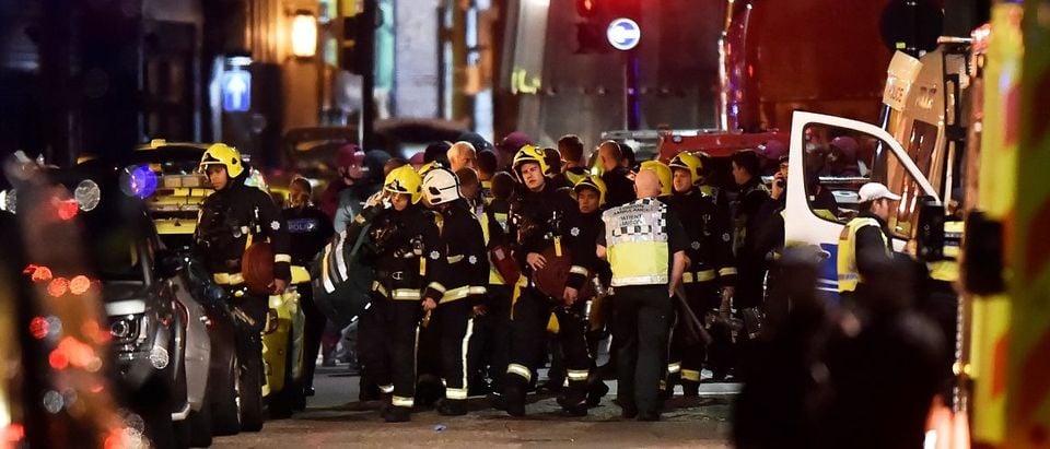 Emergency services attend to an incident near London Bridge in London