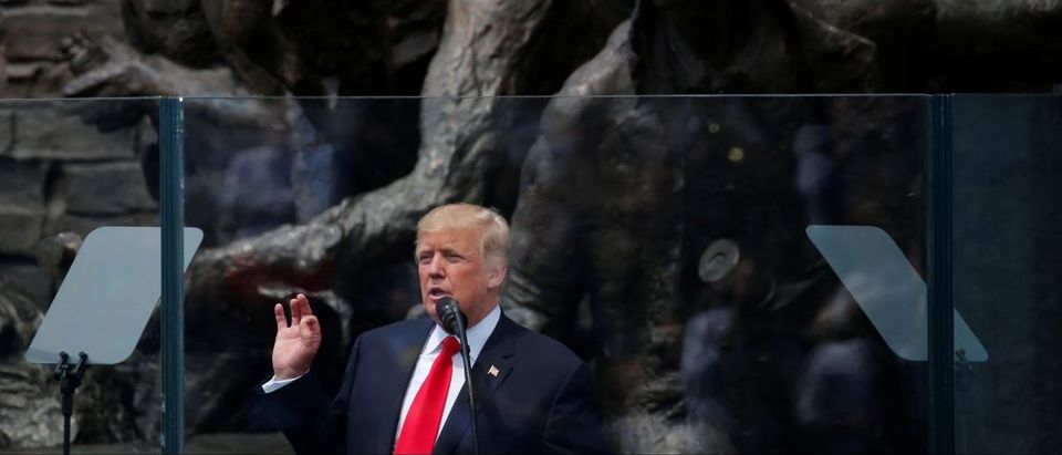 U.S. President Donald Trump gives a public speech at Krasinski Square in Warsaw