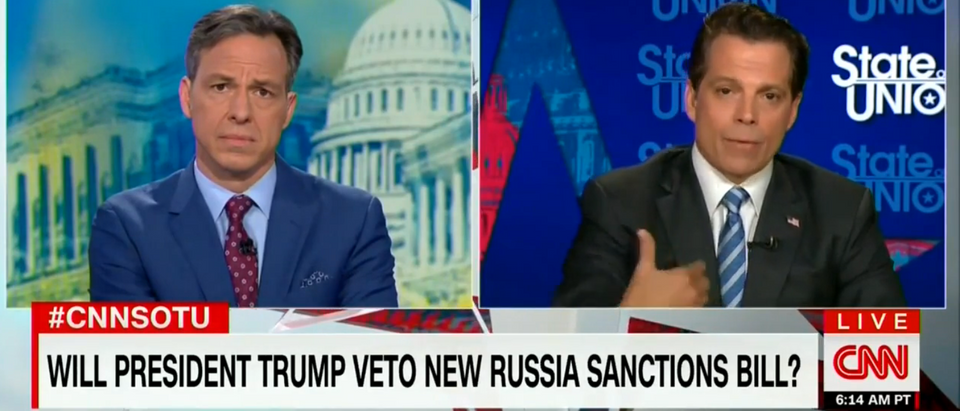 White House Communications Director Anthony Scaramucci speaks on CNN in July 2017. (Screenshot/CNN)