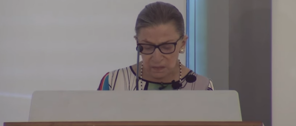 Supreme Court Justice Ruth Bader Ginsburg speaks at Duke University School of Law in July 2017. (Screenshot/Duke University School of Law)