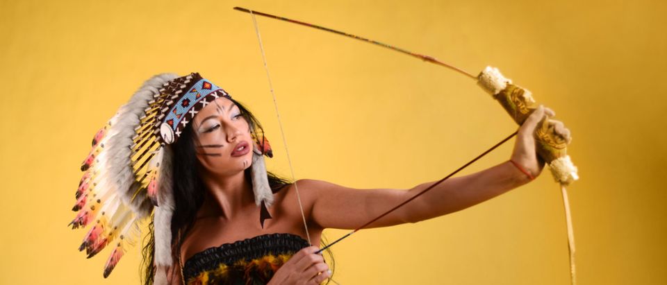 Beautiful young girl in costume native American Indian woman (Shutterstock/Vladimir Gappov)