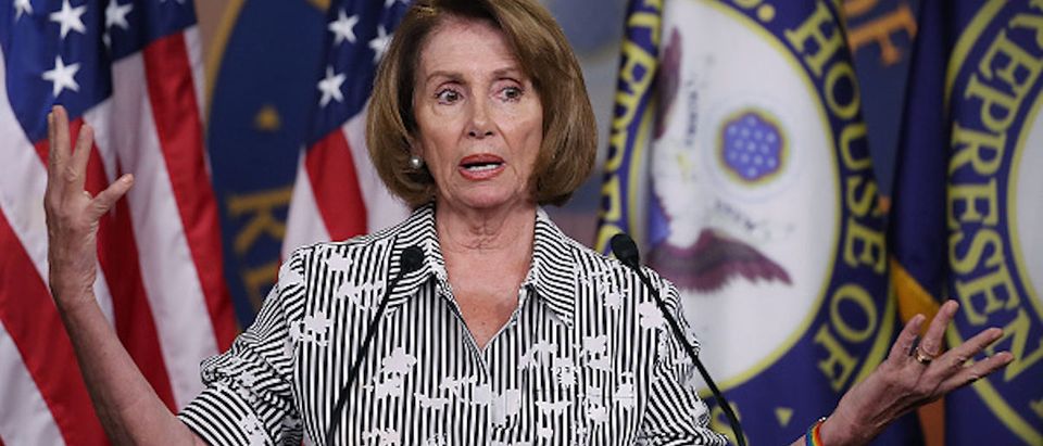 Nancy Pelosi Holds Weekly News Conference At The Capitol