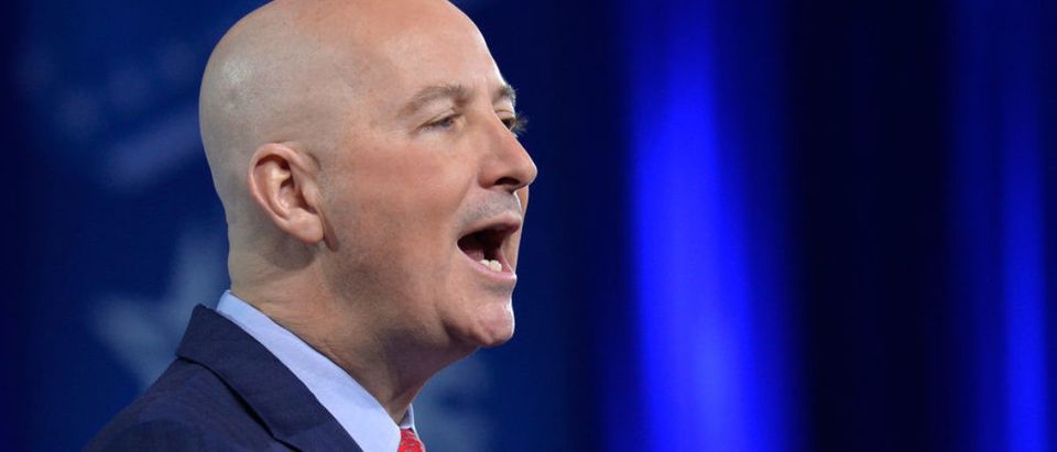 Nebraska Governor Pete Ricketts speaks to the Conservative Political Action Conference (CPAC) at National Harbor, Maryland, February 24, 2017. / AFP / Mike Theiler (Photo credit should read MIKE THEILER/AFP/Getty Images)