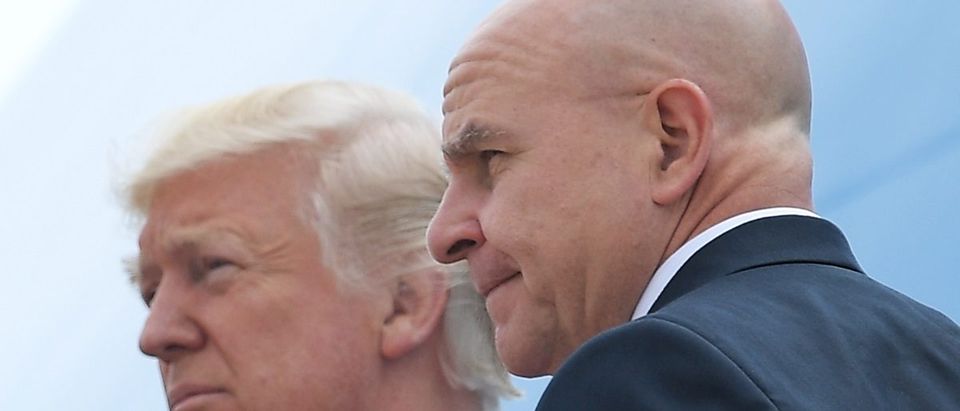President Trump and NSC Adviser H. R. McMaster board Air Force One on June 16, 2017. Mandel Ngan/AFP/Getty)