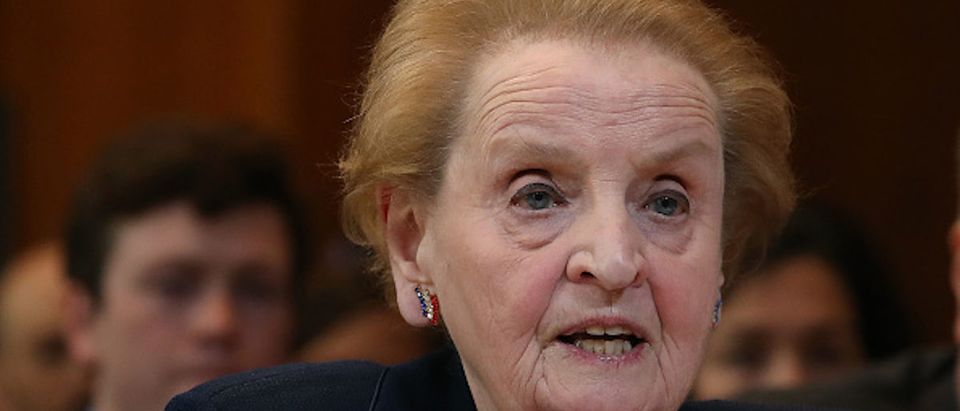 WASHINGTON, DC - MAY 09: Former Secretary of State Madeline Albright testifies during a Senate Appropriations Committee hearing on Capitol Hill, on May 9, 2017 in Washington, DC. The committee was hearing testimony on "United States Democracy Assistance." (Photo by Mark Wilson/Getty Images)