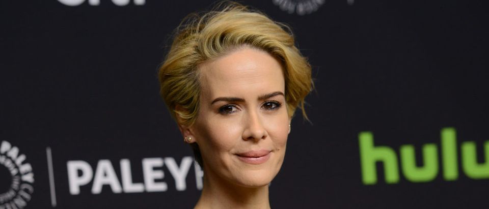 Sarah Paulson attends the The 33rd annual PaleyFest Los Angeles hosted by The Paley Center for Media, celebrating "American Horror Story: Hotel" in Hollywood, California, on March 20, 2016. (Photo credit should read CHRIS DELMAS/AFP/Getty Images)