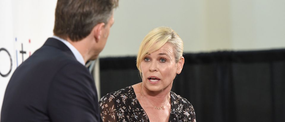 PASADENA, CA - JULY 29: Jake Tapper (L) and Chelsea Handler at the 'CNN: Politics on Tap: Special Edition' panel during Politicon at Pasadena Convention Center on July 29, 2017 in Pasadena, California. (Photo by Joshua Blanchard/Getty Images for Politicon)