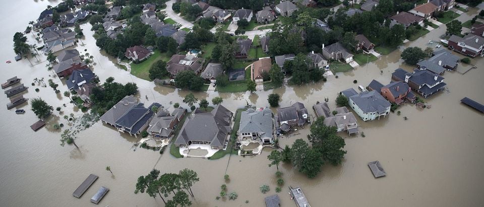 Flooded homes are shown near Lake Houston following Hurricane Harvey August 30, 2017 in Houston, Texas. The city of Houston is still experiencing severe flooding in some areas due to the accumulation of historic levels of rainfall, though the storm has moved to the north and east. (Photo: Win McNamee/Getty Images)