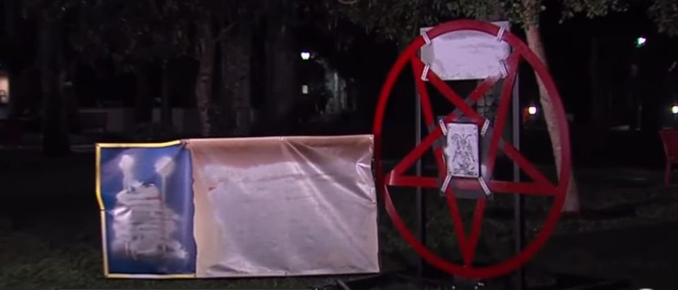 A Satanic Display In Boca Raton (youtube screenshot/WPTV News West Palm Beach Florida)