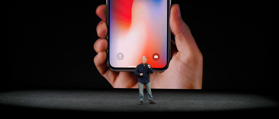 Apple Senior Vice President of Worldwide Marketing, Phil Schiller, introduces the iPhone X. REUTERS/Stephen Lam