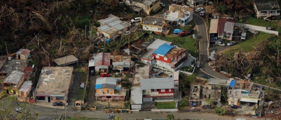 Buildings damaged by Hurricane Maria are seen in Lares, Puerto Rico, October 6, 2017. REUTERS/Lucas Jackson