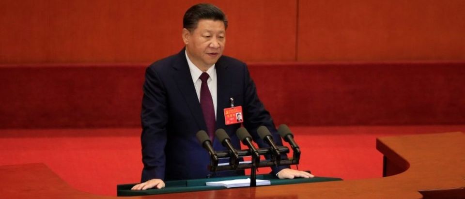 China's President Xi Jinping speaks during the opening session of the 19th National Congress of the Communist Party of China at the Great Hall of the People in Beijing