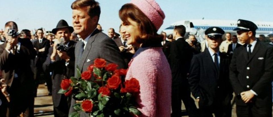 FILE PHOTO: President John F. Kennedy and first lady Jacqueline Bouvier Kennedy arrive at Love Field