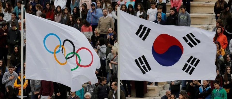 Flame Handover Ceremony For Pyeongchang 2018 Olympics