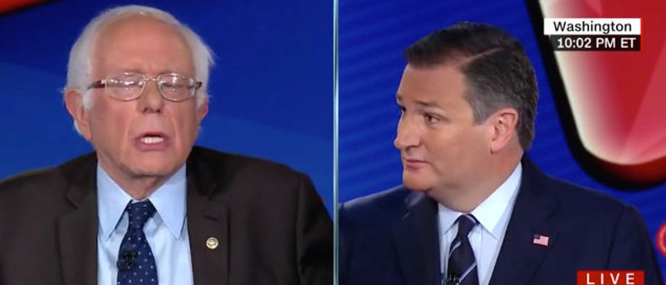 Bernie Sanders and Ted Cruz (Screenshot/CNN)